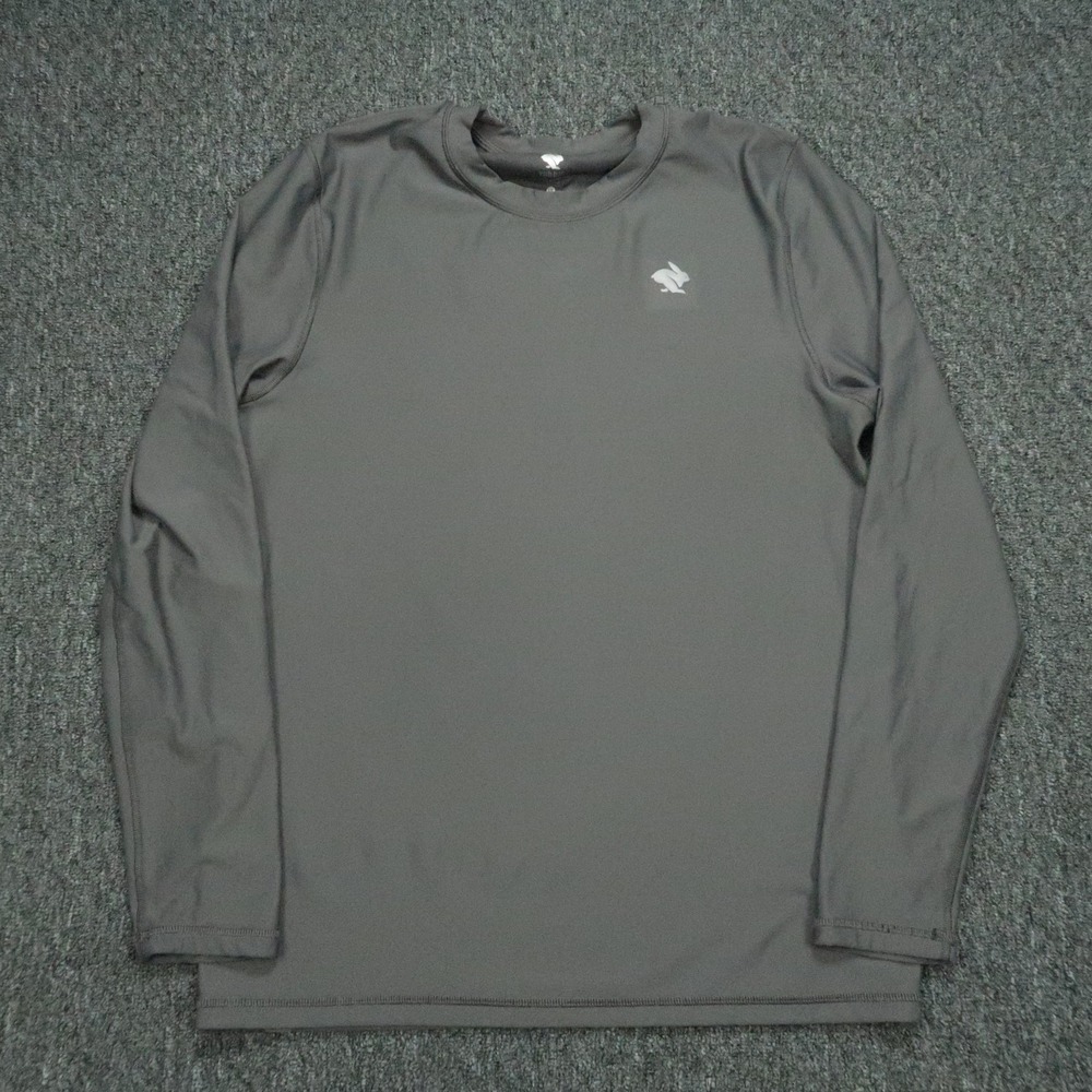 Rabbit Shirt Mens Large Gray Cold Front‎ Long Sleeve Performance Running Crew